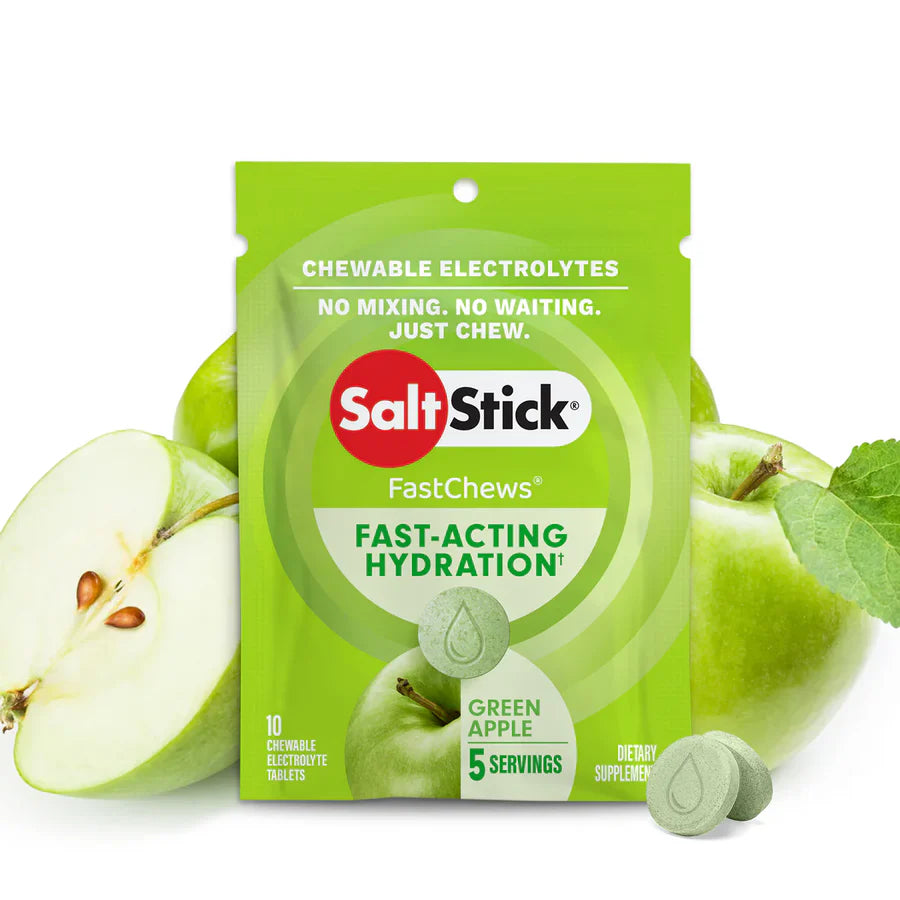 SaltStick FastChews 10 Tablets Packet Salt Sticks - Green Apple