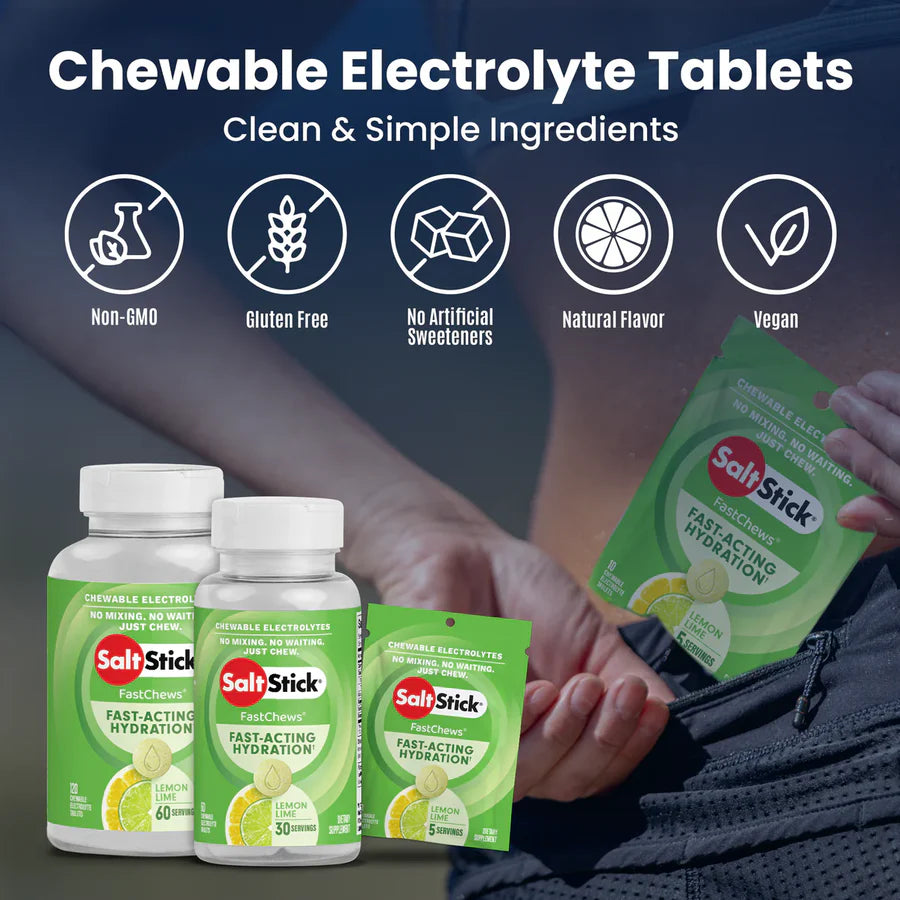 SaltStick FastChews 10 Tablets Packet Salt Sticks - Lemon Lime