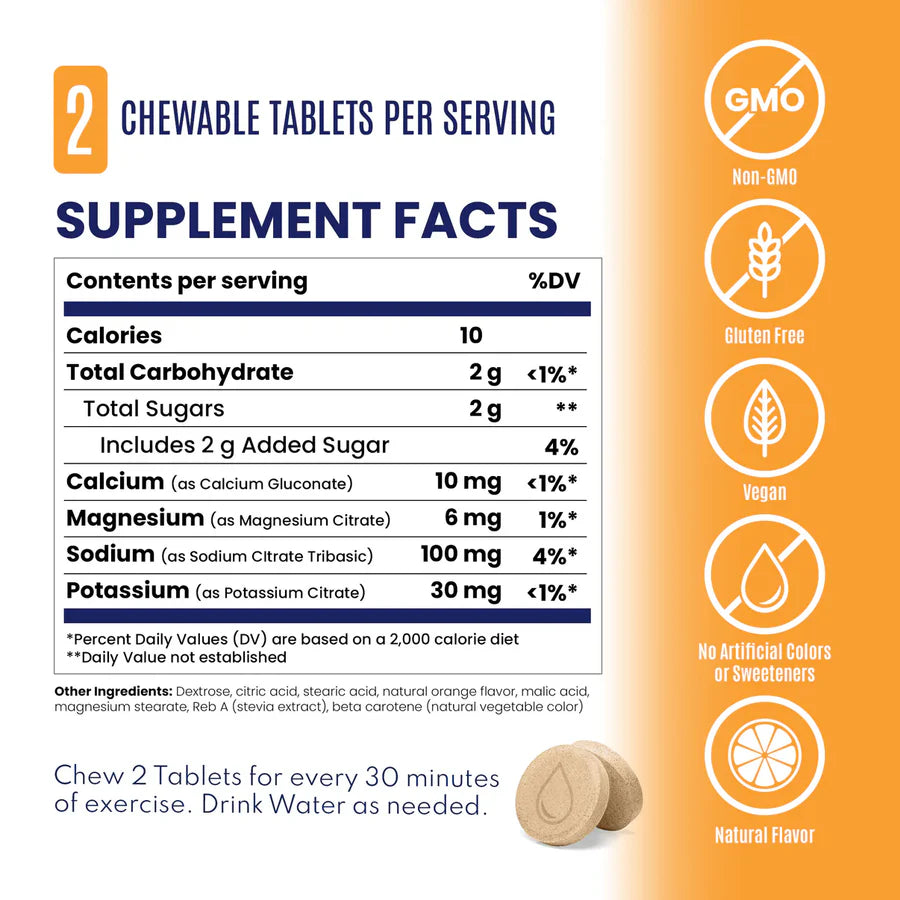 SaltStick FastChews 10 Tablets Packet Salt Sticks - Tart Orange