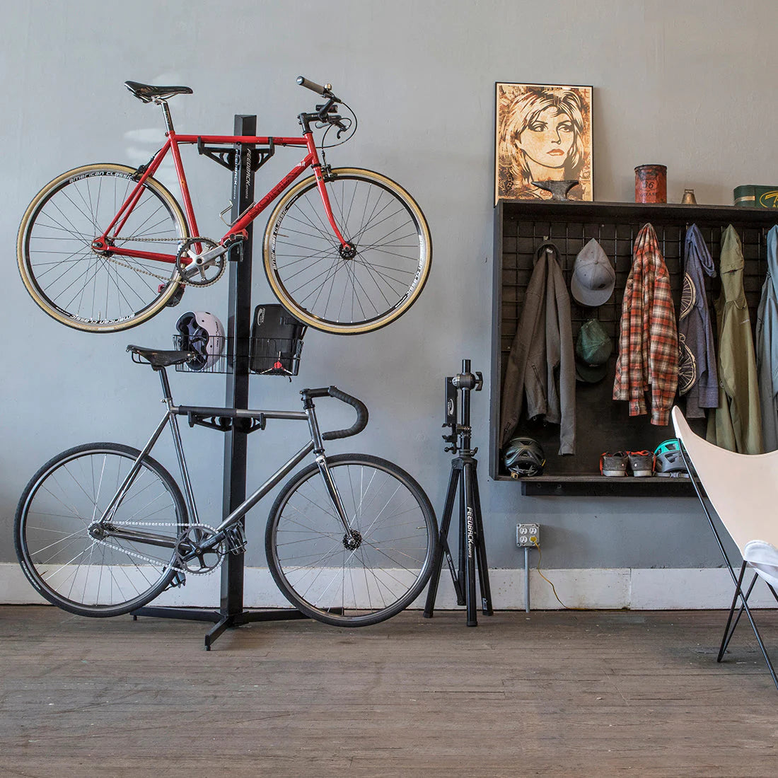 Feedback Sports Velo Cache 2-Bike Storage Stand, Black