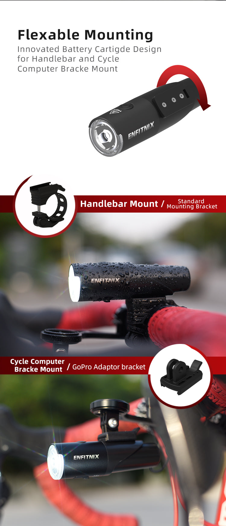 Enfitnix Navi800Y Smart Bicycle Front Light