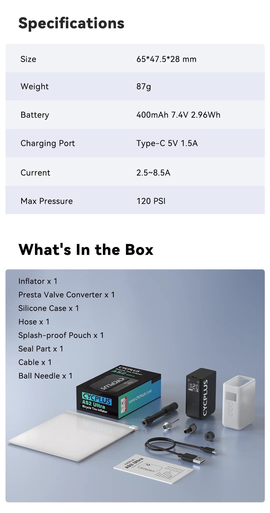 Cycplus AS2 ULTRA Tiny E-pump