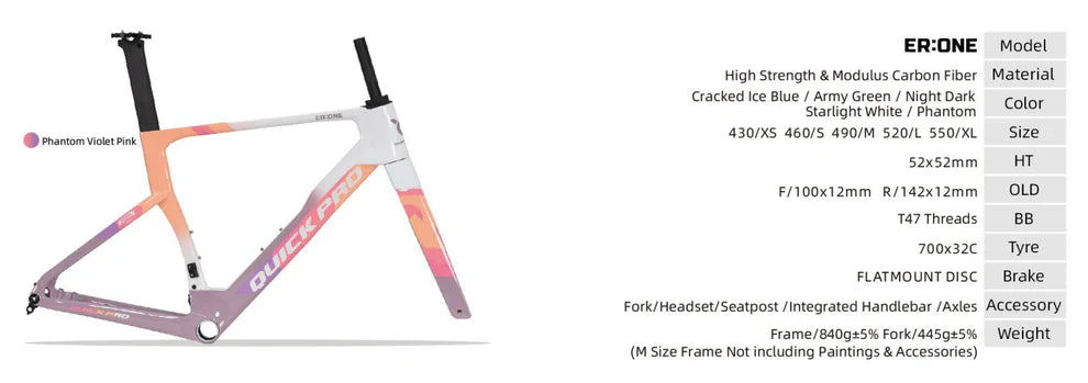 Quickpro ER:ONE Carbon Road Bike Frameset | UCI Approved